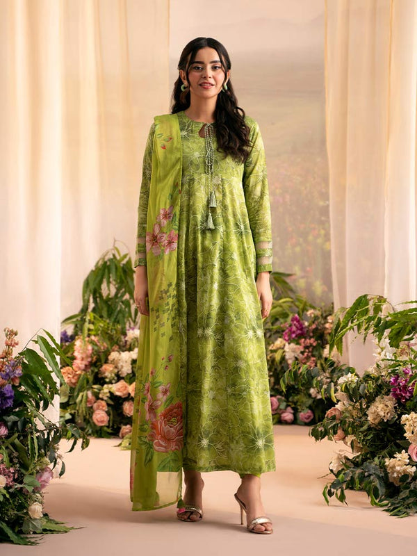 PEACH POPPIES3-Piece Unstitched Digital Printed Lawn Suit